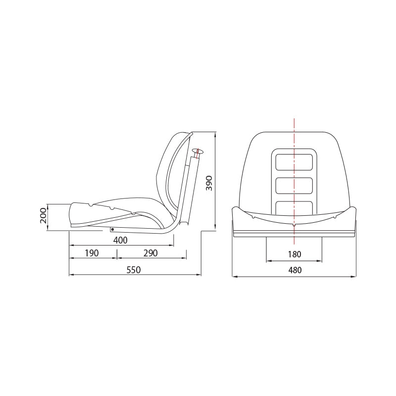 Universal tractor or forklift seat