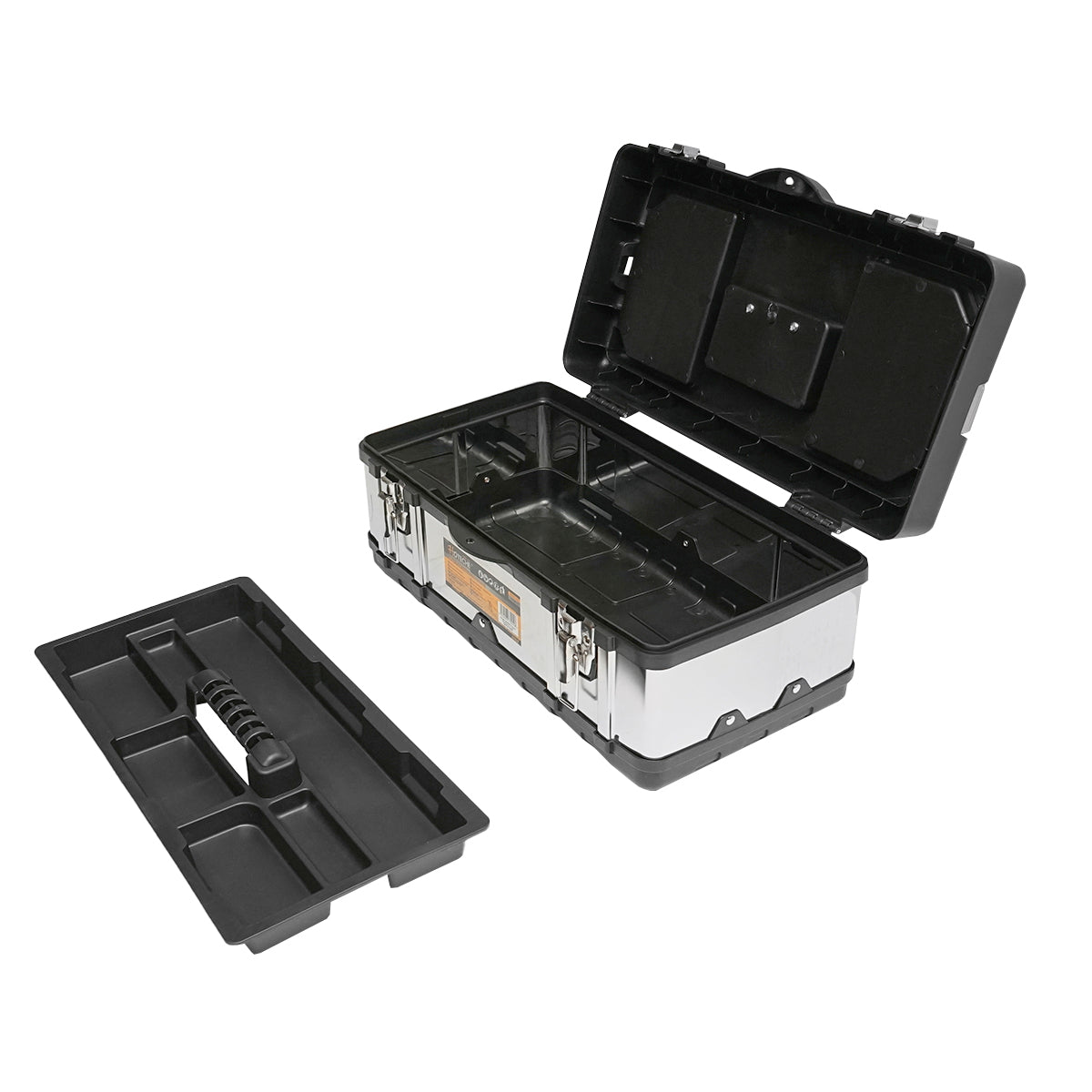 Stainless steel toolbox with plastic lid 450x250x195mm Hoteche