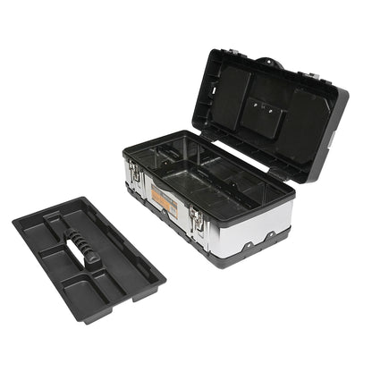 Stainless steel toolbox with plastic lid 450x250x195mm Hoteche