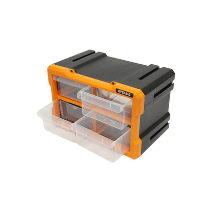 Modular yellow plastic storage box, 4 drawers 158x266x170mm Breckner Germany