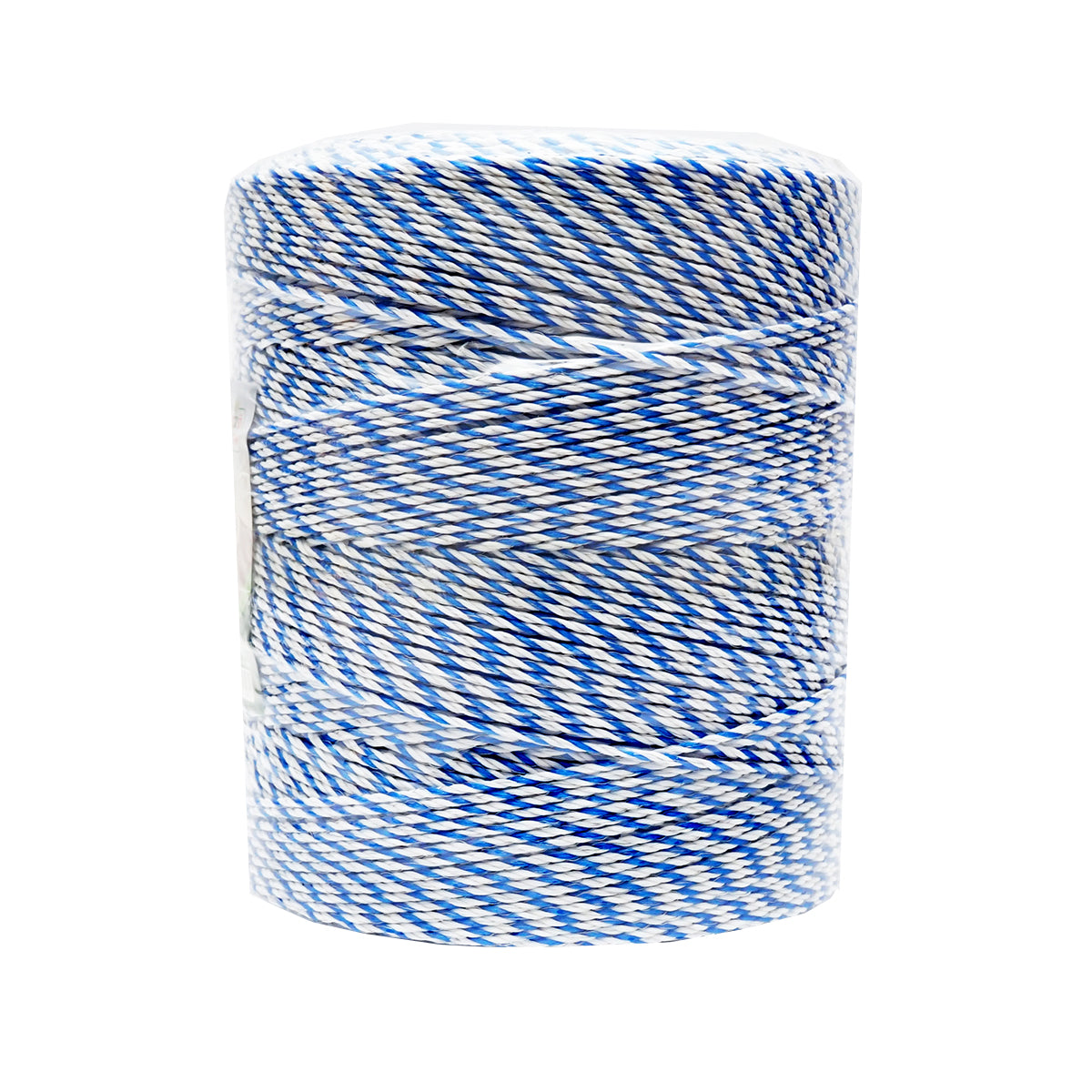 White-blue wire roll 3mm with metal insert 3x0.2mm SS, resistance 7.8 Ohm/m, 1000m electric fence Mezofarm