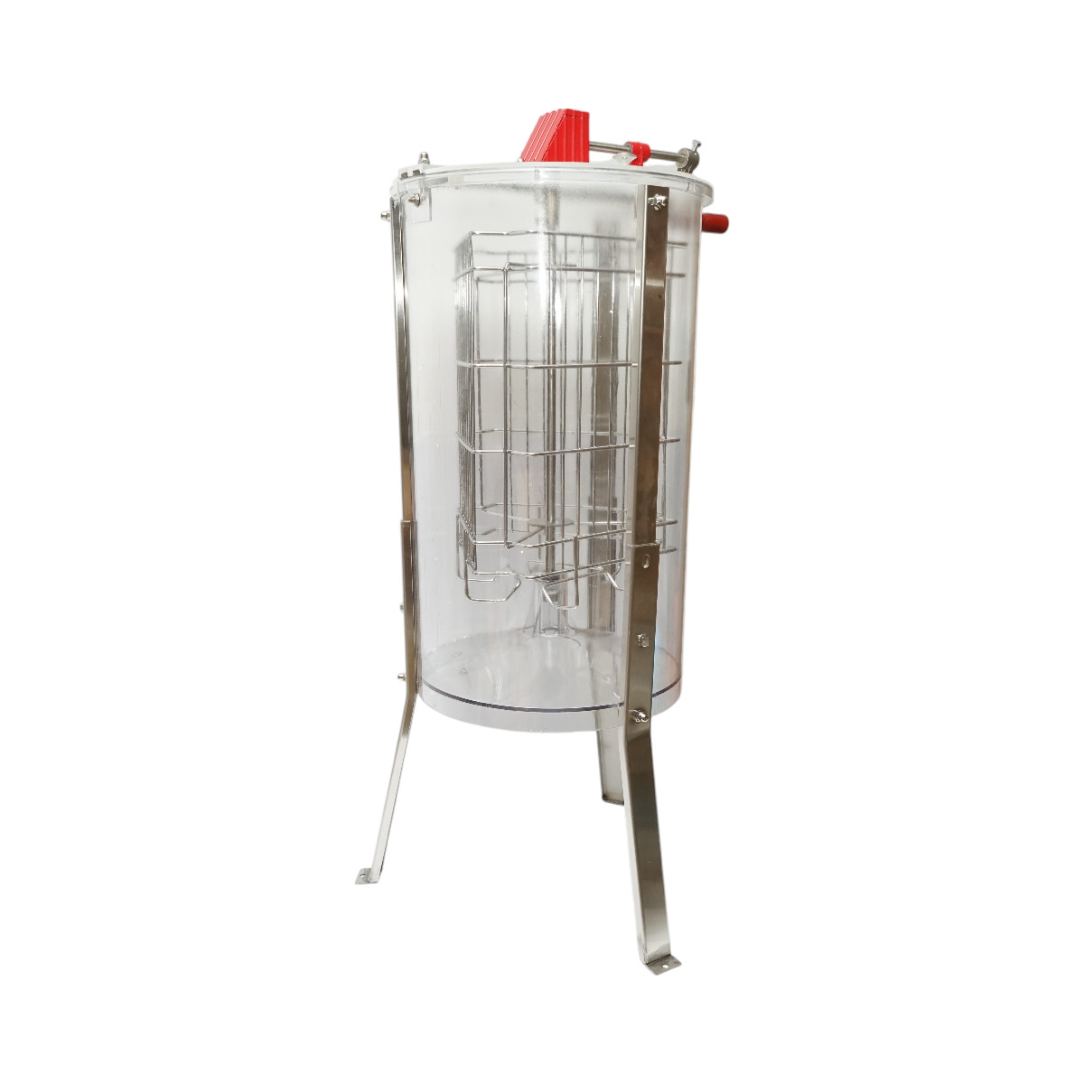 Manual honey extractor, transparent honey centrifuge with 3 frames