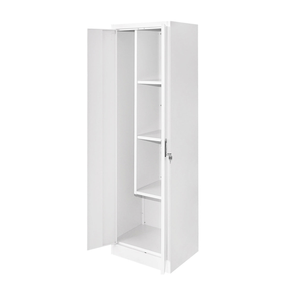 Metal cabinet with dimensions 1700x500x400mm with 2 secured doors, for cleaning products, gray Breckner Germany