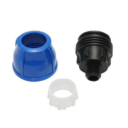 Compression fitting with external thread D32mmx1/2 inch, PN16 for irrigation systems