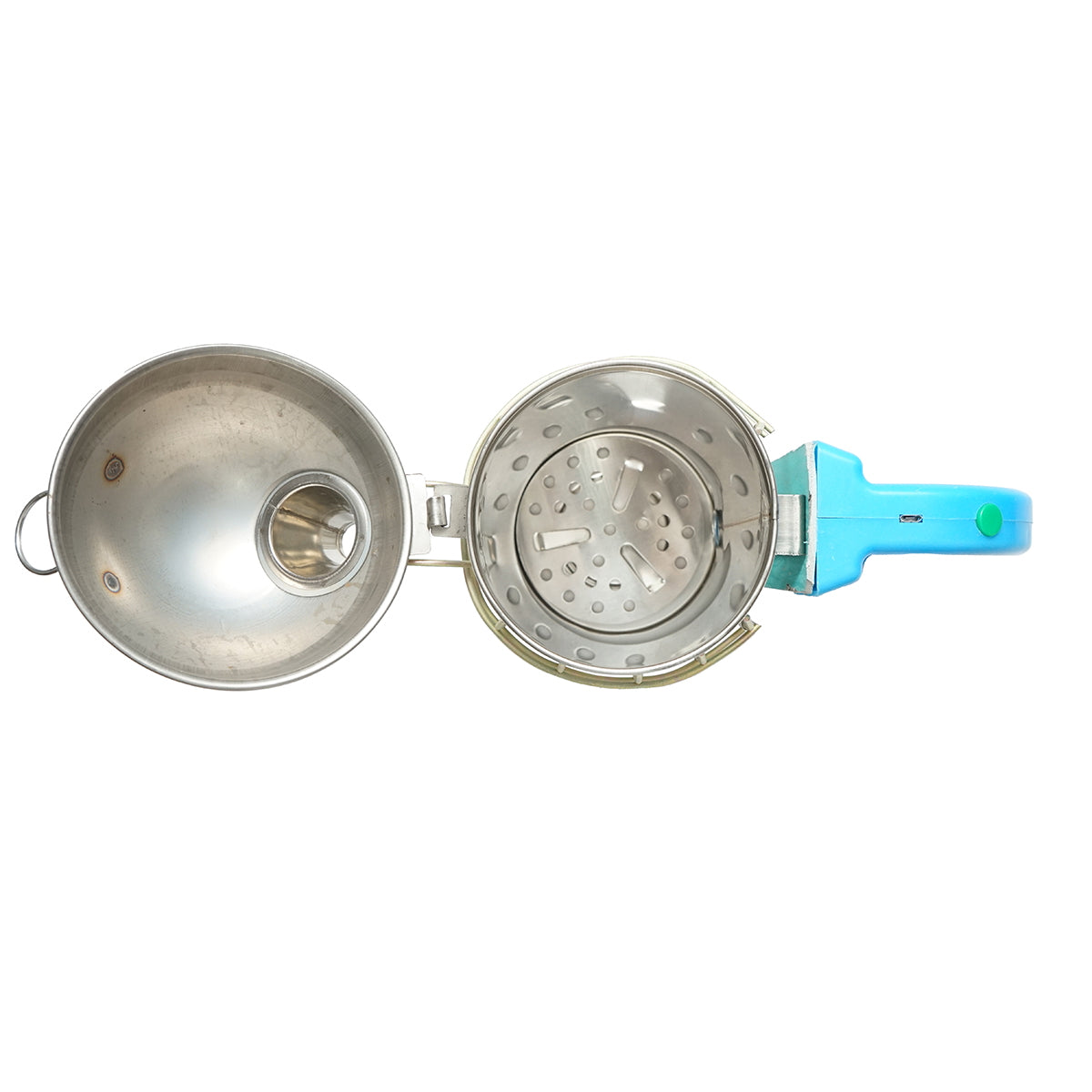 Stainless steel electric bee smoker with thermal shield cylinder, USB charging 190mm