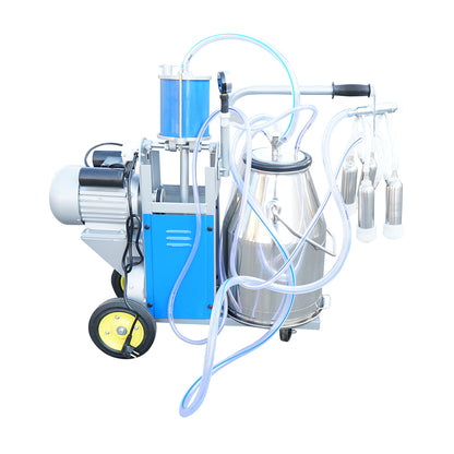 Single post milking machine 550W, 220V stainless steel 25L tank, milking group with 4 teats, vacuum pressure 45-50 kPa, pulsations 60-80 cpm