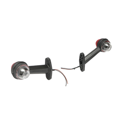 Side marker lights with LED 24V, red-white, hard PVC /set