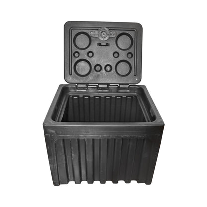 Tool box without support, made of black plastic 380x400x500 mm