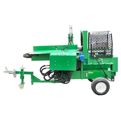 Wood splitter 16T, gasoline engine 15HP with conveyor belt and conveyor 570Kg