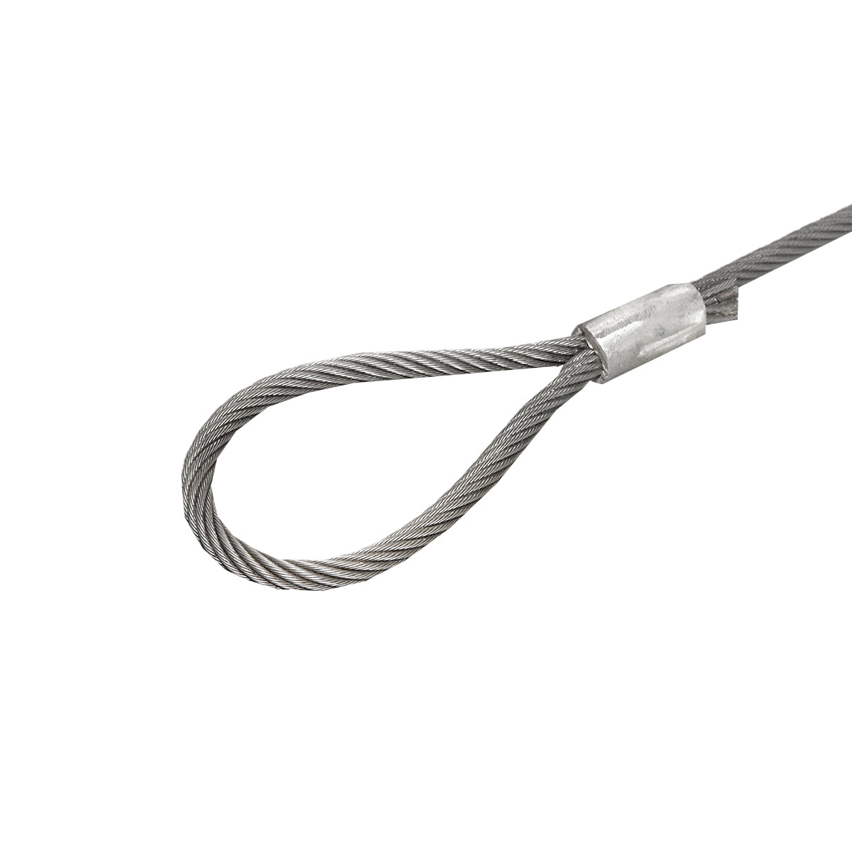 Steel cable/winch rope with a thickness of 24mm and a length of 4m with rings for towing or lifting