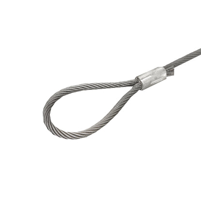 Steel cable/winch rope with a thickness of 24mm and a length of 4m with rings for towing or lifting