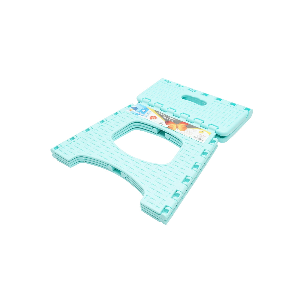 Turquoise folding plastic chair 286X325X270 mm