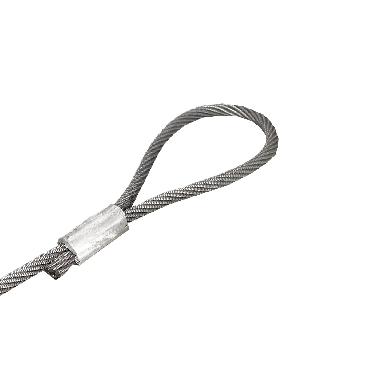 Steel cable/winch rope with a thickness of 18mm and a length of 4m with rings for towing or lifting