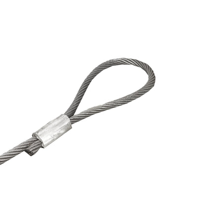 Steel cable/winch rope with a thickness of 18mm and a length of 4m with rings for towing or lifting