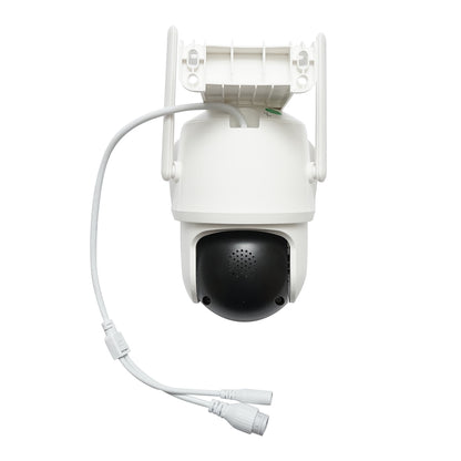 Surveillance camera with 4 lenses, 3 objectives 12 MP, dual control 2 CPU, P2P WIFI 2.4GHz, PTZ with motion sensor, color night vision, AI human detection and iCSee application