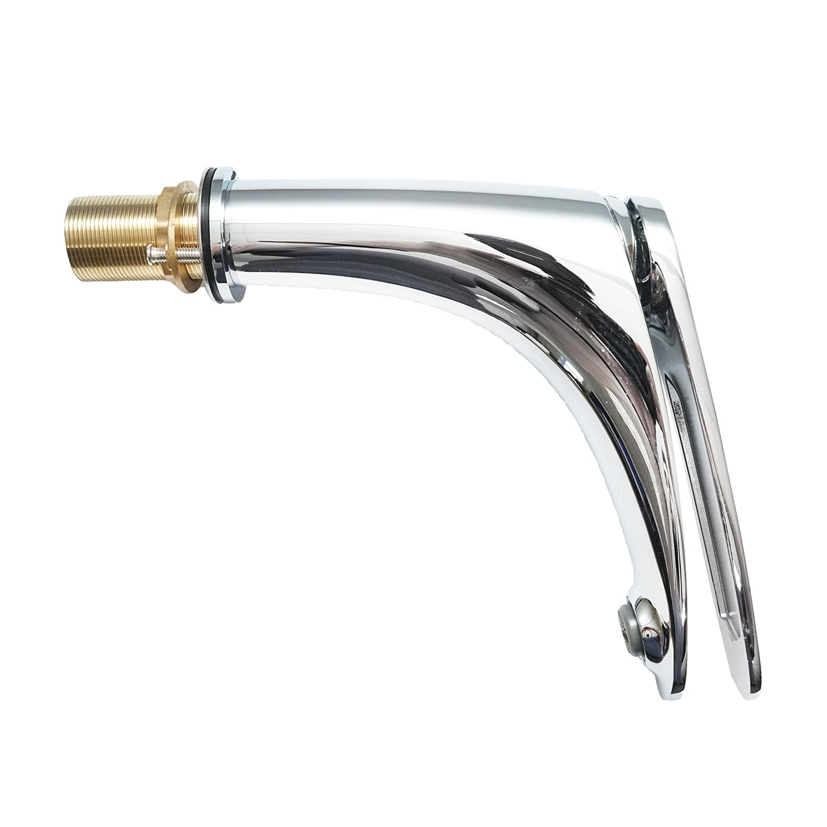 Bathroom sink battery, sink installation, shiny chrome