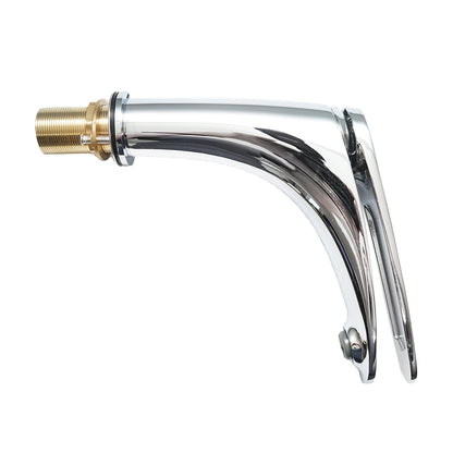 Bathroom sink battery, sink installation, shiny chrome