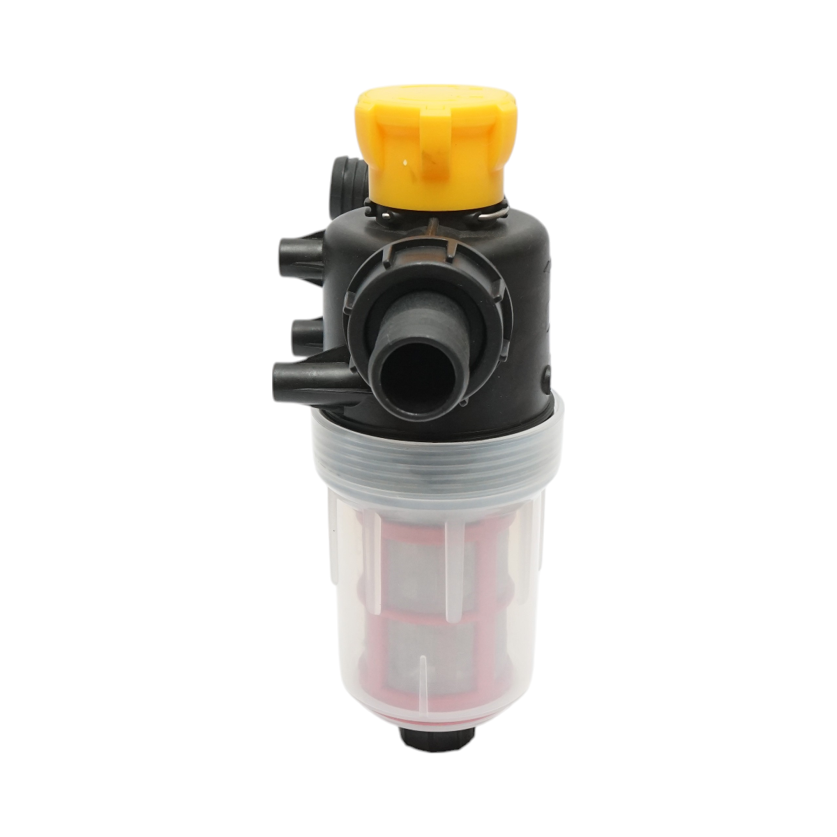 Transparent herbicide filter with 2 sieves and self-cleaning valve, 32mm connection