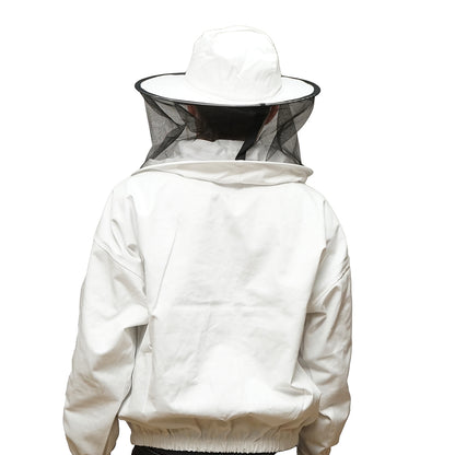 White beekeeping shirt with protective mask size L