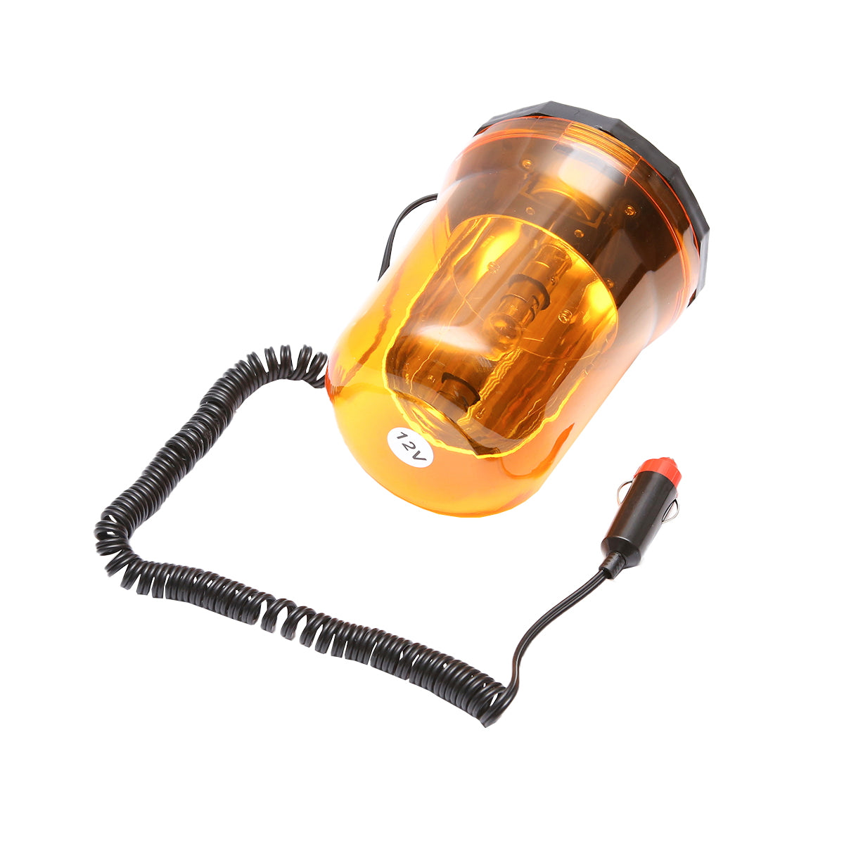 12V yellow beacon with magnetic mount