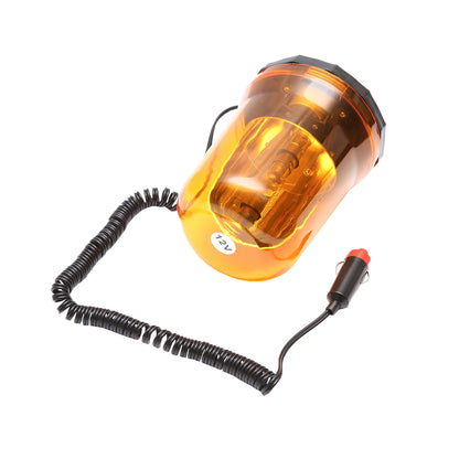 12V yellow beacon with magnetic mount