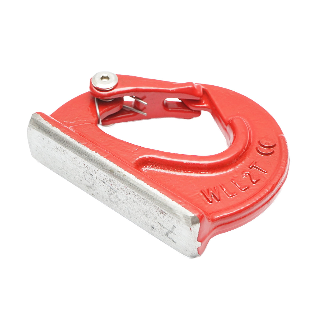 Weldable hook with a safety factor of 2T for heavy machinery