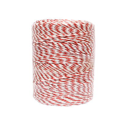 White-red wire roll 3.8mm with 4x0.28mm metal insert, 500m electric fence Breckner Germany