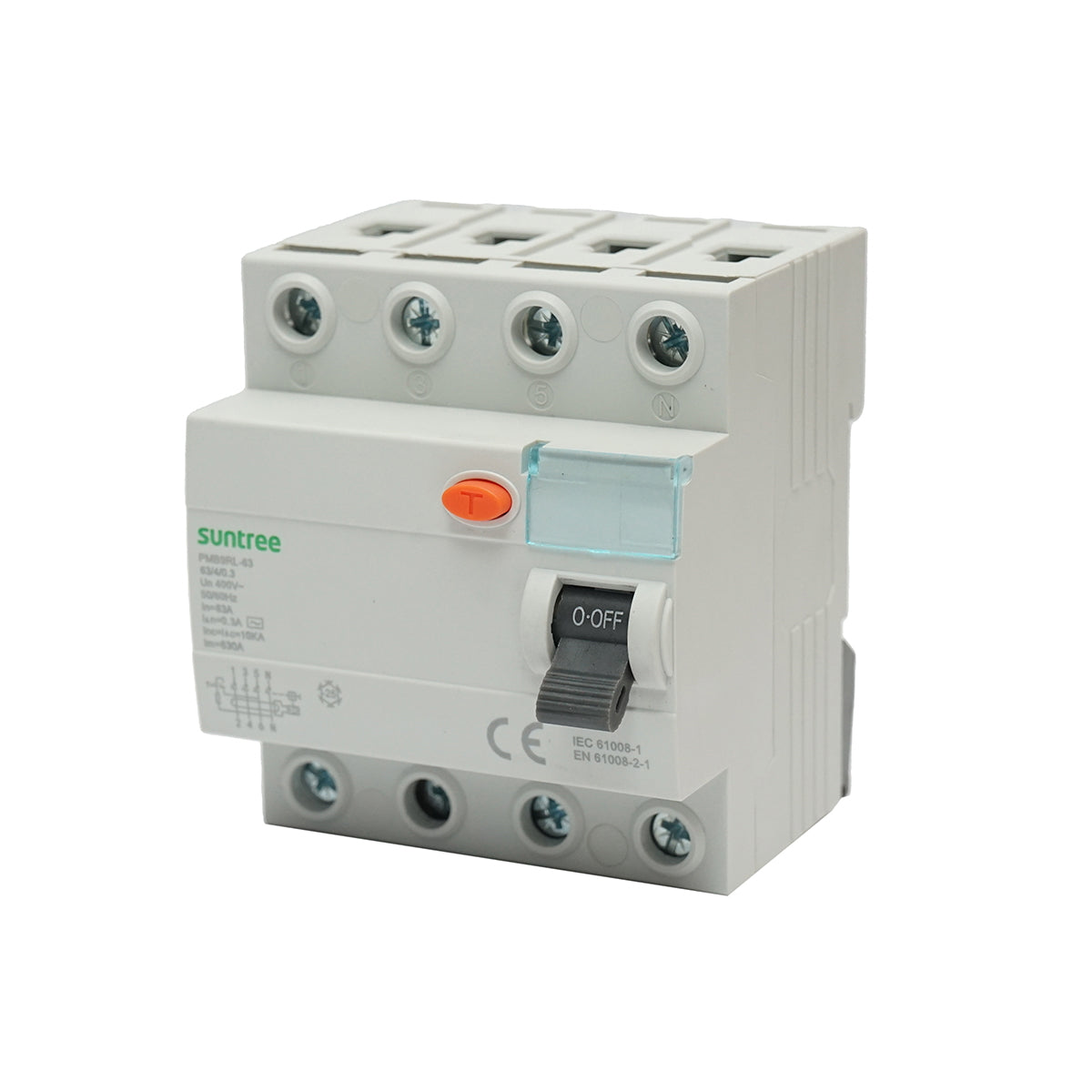 Automatic differential switch 4P 63A 30mA 6kA, type AC Suntree