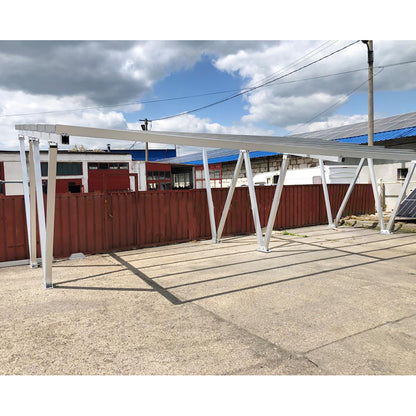 Carport for 4 cars made of aluminum with a printer system and solar photovoltaic panels 13.75KW