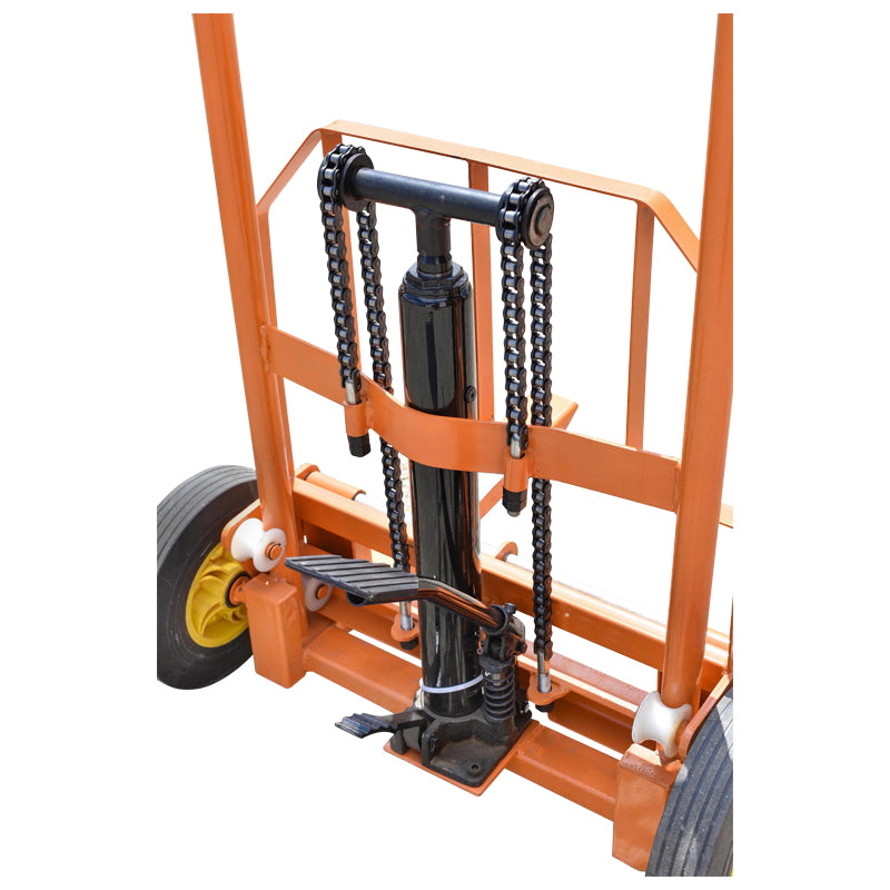 Goods transport trolley with hydraulic lift, maximum 150Kg height 900mm