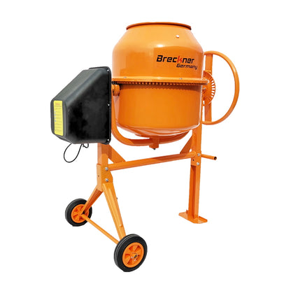 Concrete mixer 450W, bucket volume 120L, gear and crown made of cast iron, 44Kg Breckner Germany