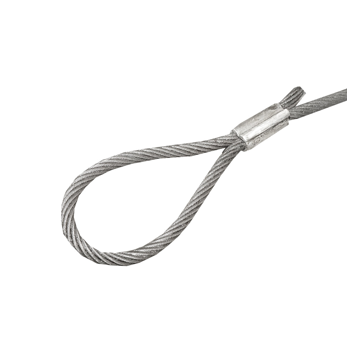 Steel cable/winch rope with a thickness of 20mm and a length of 4m with rings for towing or lifting