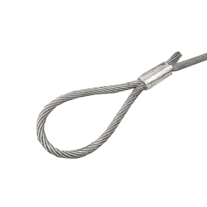 Steel cable/winch rope with a thickness of 20mm and a length of 4m with rings for towing or lifting