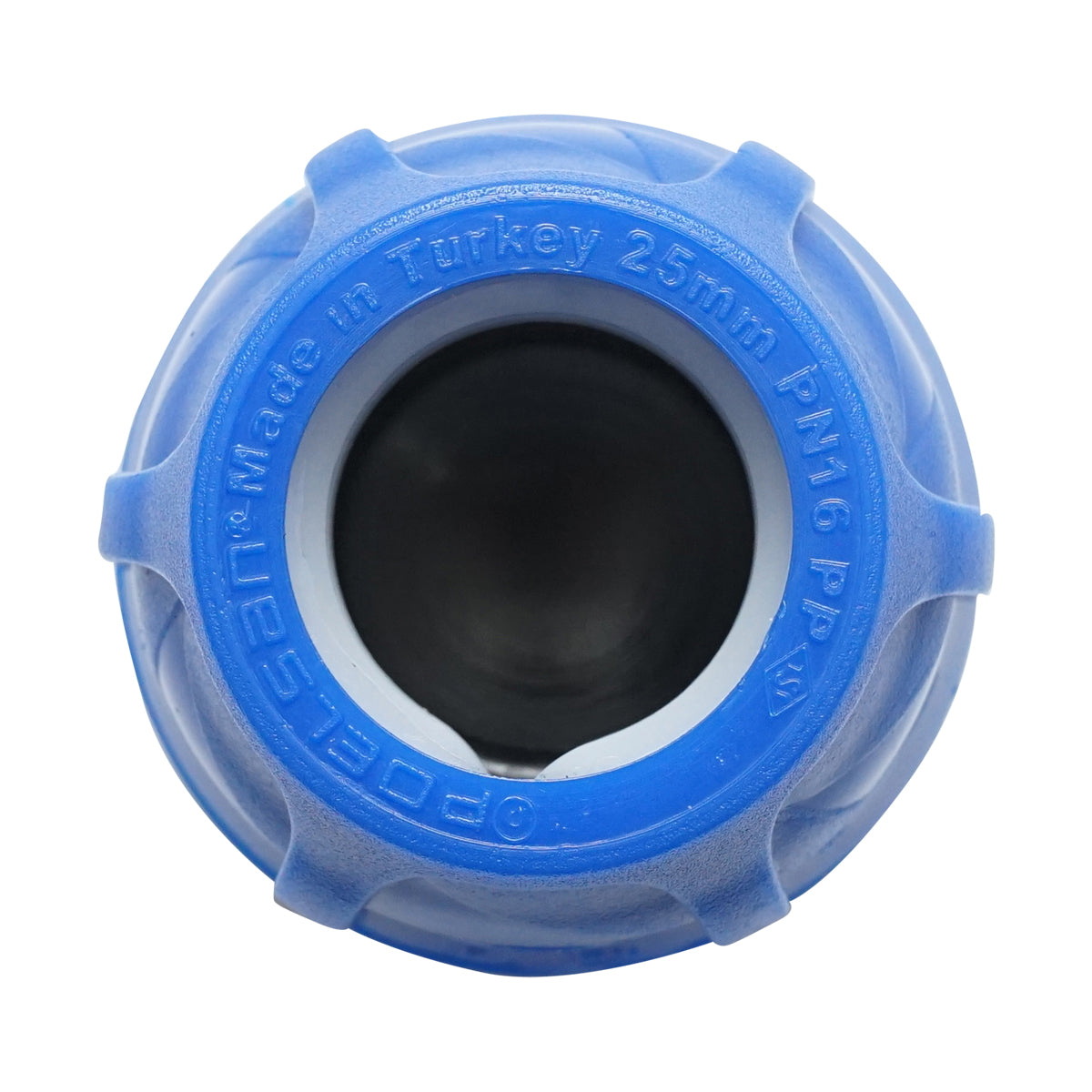 Cap with D25mm max 16bar compression for PEHD irrigation systems