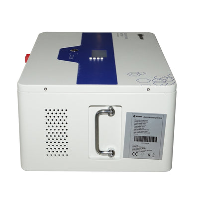 Li-ion LifePo4 Battery 25.6V, 100Ah with BMS, deep cycle, LCD display 410x370x160mm IP54 Bourget