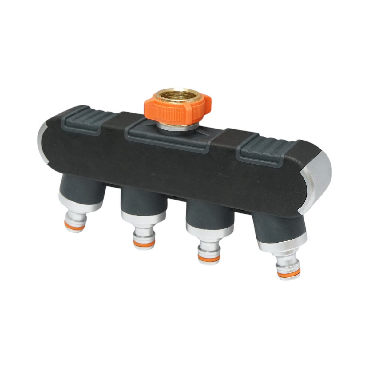 Distributor 4 way with taps, connectors 1/2 and tap adapter 1/2-3/4 garden hose