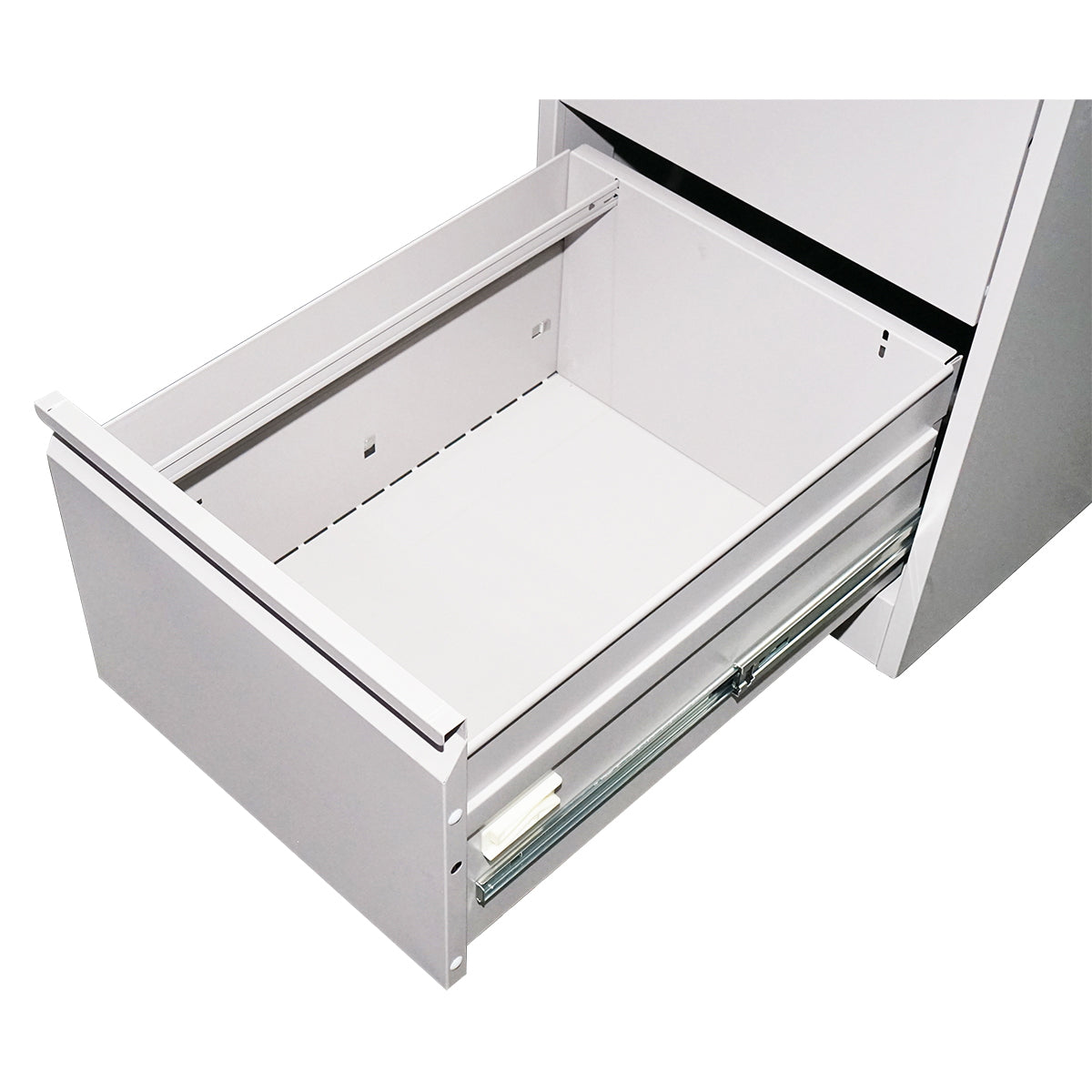 Metal locker cabinet 1340x460x620mm with 4 secured drawers, gray Breckner Germany
