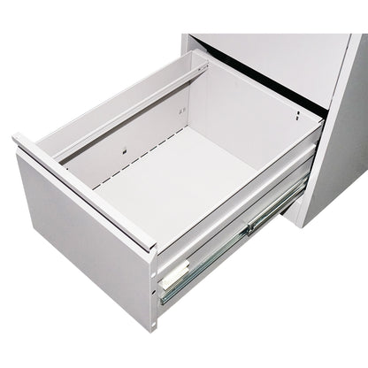 Metal locker cabinet 1340x460x620mm with 4 secured drawers, gray Breckner Germany