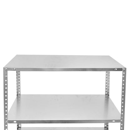 Metal shelf with 4 shelves, 147x75x30cm, 45kg/shelf, assembly with screws, galvanized