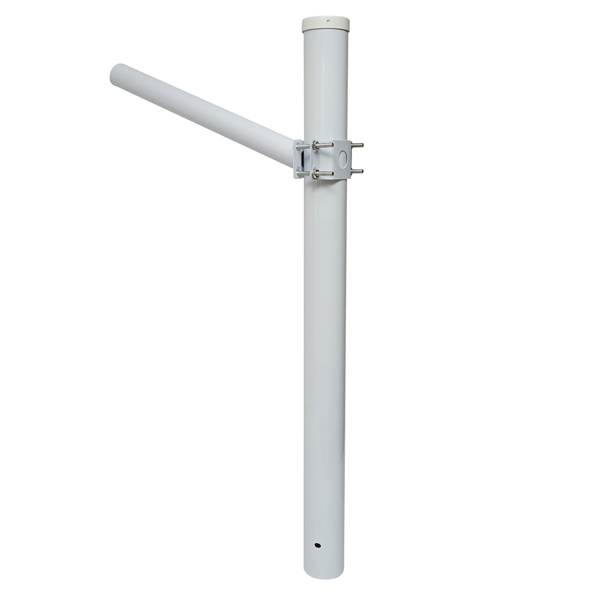 4m illuminated pole made of steel with horizontal arm and concrete mounting flange Breckner Germany