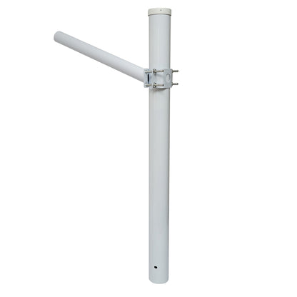 4m illuminated pole made of steel with horizontal arm and concrete mounting flange Breckner Germany