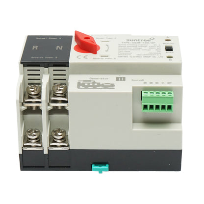 ATS switch 220V single-phase, automatic separator from photovoltaic panels to grid ATS-2P-63A Suntree
