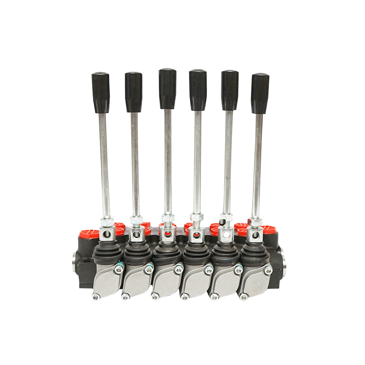 Hydraulic distributor with 6 levers, flow rate 40L/min with included lever and reduction -15 /+80 Breckner Germany