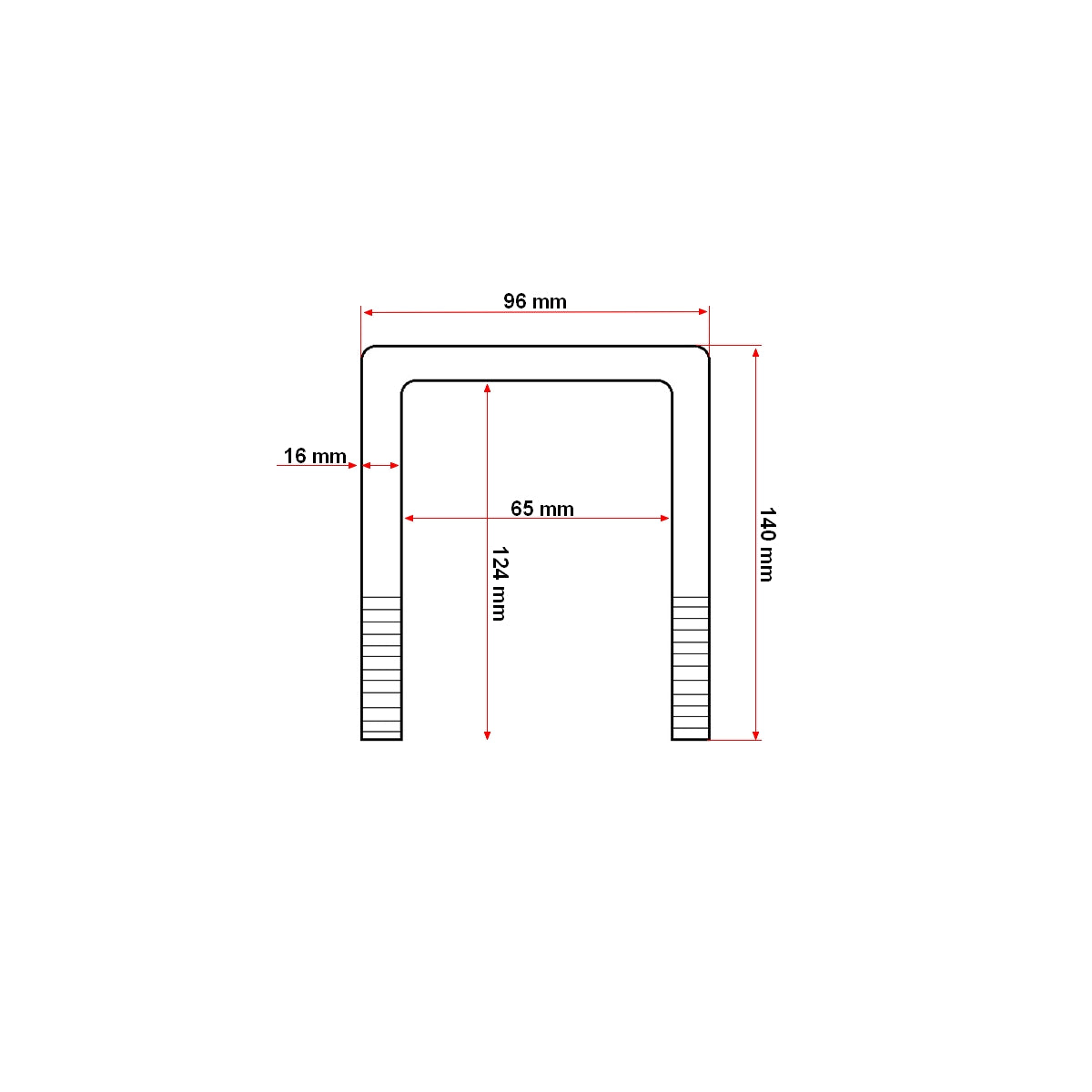 Combining elbow U M16 4.4.6 125x65x96mm
