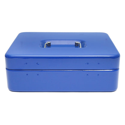 Metal box for money with lock and 2 blue keys, 250x200x90mm