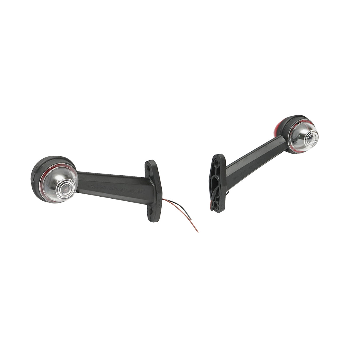 Side marker lights with LED 24V, red-white, hard PVC /set