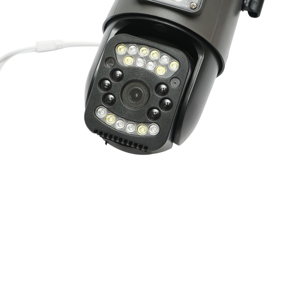 Dual lens WIFI 2.4GHz surveillance camera, P2P 1080P, motion sensor, human detection, night vision, 355-degree rotating PTZ, V380 Pro application