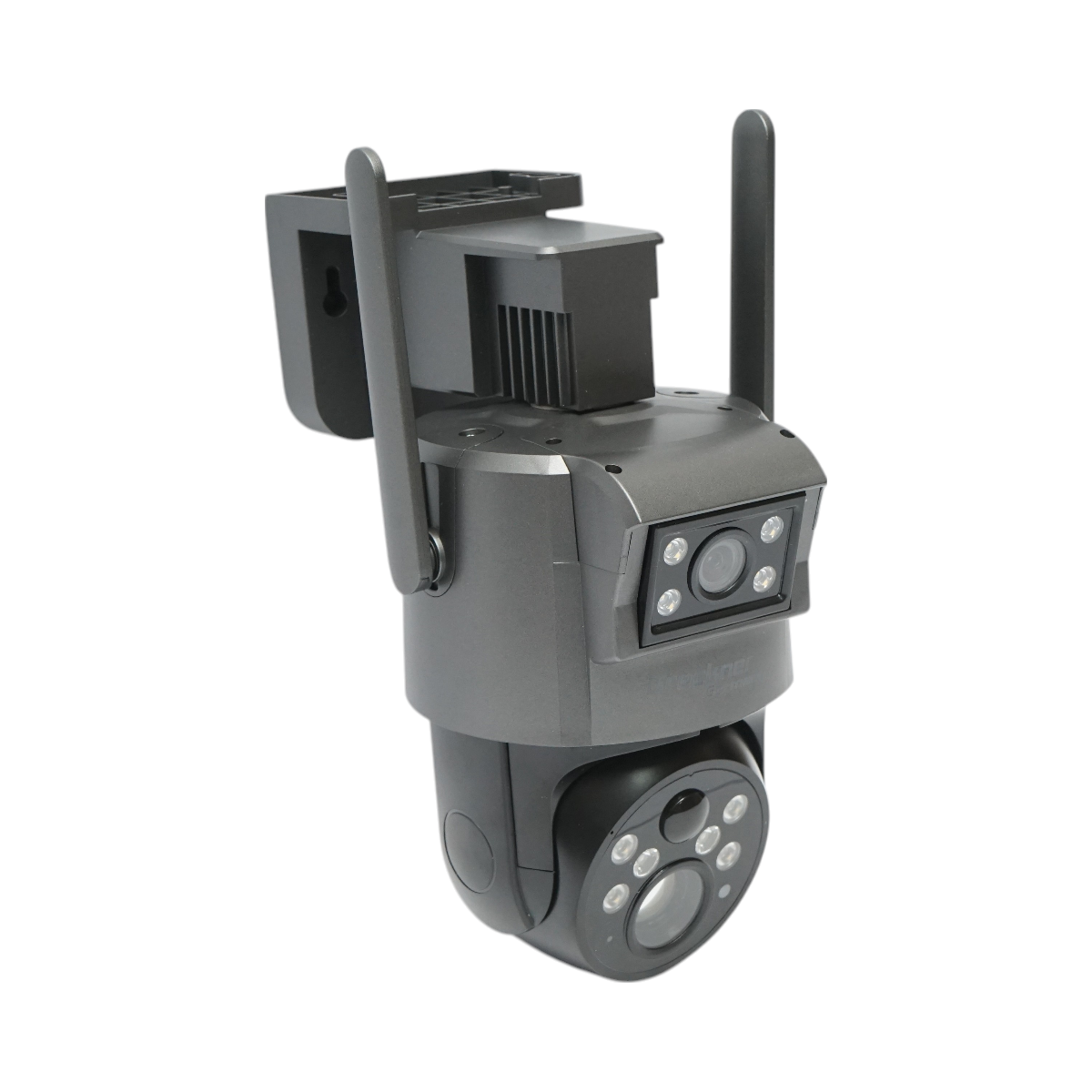 Dual-lens surveillance camera 6 MP, 4G, WIFI 2.4 GHz with solar panel, 10000 mAh battery, 360 degrees PTZ, human PIR detection, night vision and Ubox application.
