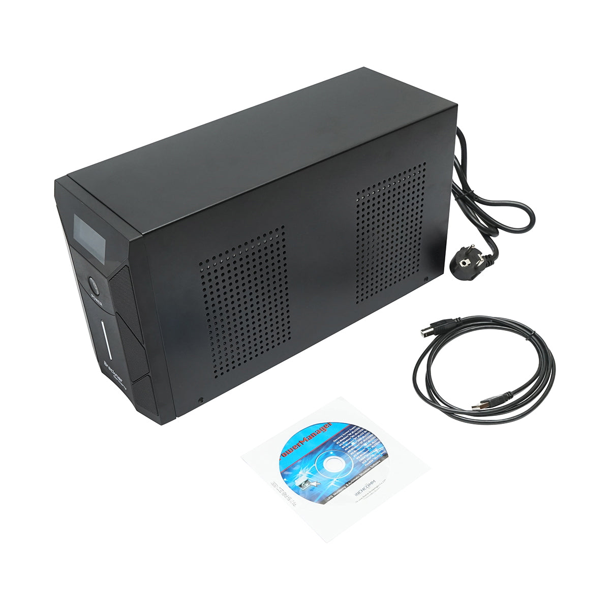 UPS 3000VA/1800W with 4x9Ah batteries and 3 shuko sockets, LCD, USB, AVR Breckner Germany