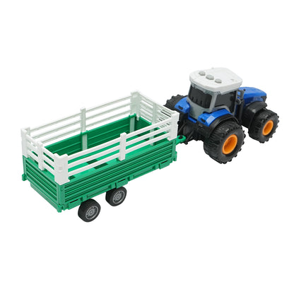 Blue tractor with trailer, 304x85x83mm toy for children aged 3 and over
